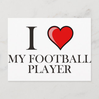I Love My Football Player Postcard