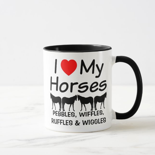 I Love My FOUR Horses Mug (Right)
