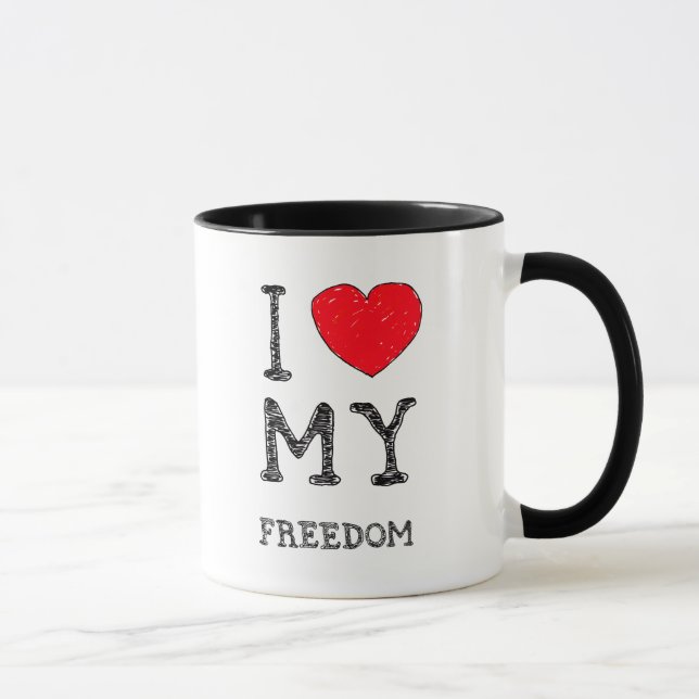 I Love My Freedom Bachelor(ette) Mug (Right)
