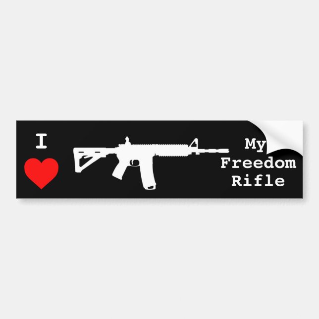 I Love My Freedom Rifle. Bumper Sticker (Front)