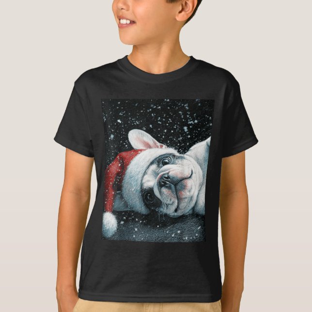 I Love My French Bulldog Christmas Cute  T-Shirt (Front)