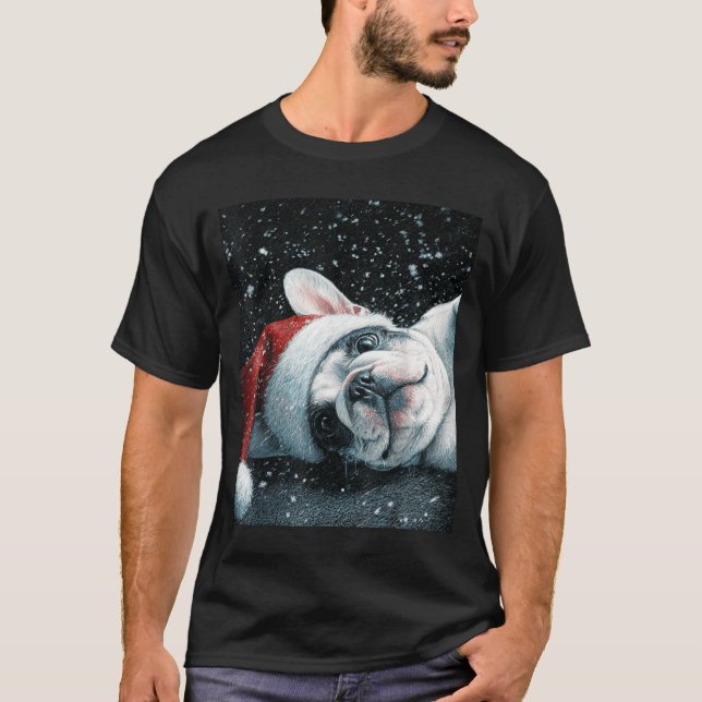 I Love My French Bulldog Christmas Cute  T-Shirt (Front)