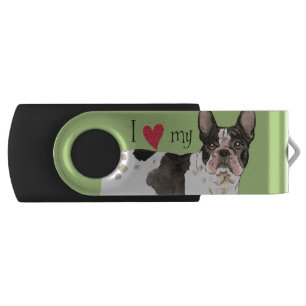 I Love my French Bulldog Flash Drive