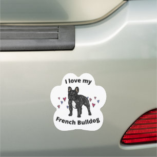 "I Love My French Bulldog" Paw car magnet. Magnet