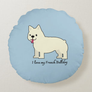I love my French Bulldog Round Pillow