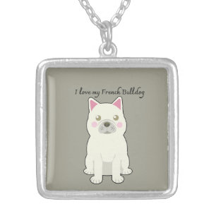 I Love my French Bulldog Silver Plated Necklace