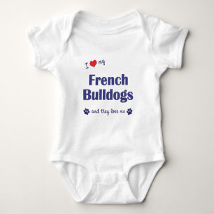 I Love My French Bulldogs (Multiple Dogs) Baby Bodysuit