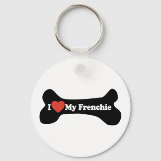 I Love My Frenchie - Dog Bone Keychain