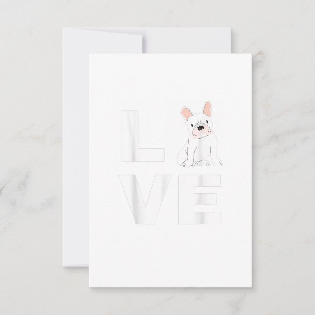 I Love My Frenchie French Bulldog Dog Lover Gift RSVP Card (Front)