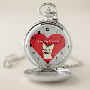 I love my Frenchie,  Pocket Watch