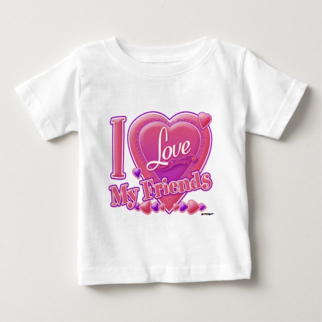 I Love My Friends pink/purple - heart Baby T-Shirt (Front)