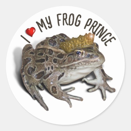 I Love My Frog Prince Classic Round Sticker