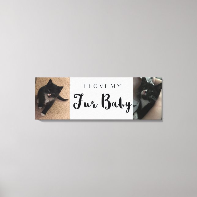 I Love My Fur Baby Custom Photo Collage Canvas Print (Front)
