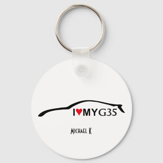 I Love my G35 Key-Chain Silhoeutte Logo Keychain (Front)