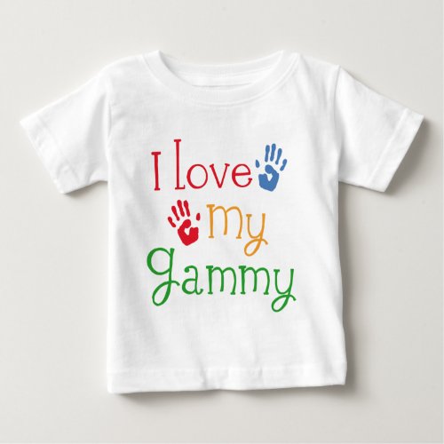 I Love My Gammy Handprints Baby T_Shirt