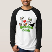 I Love My Garden Birds Men's Canvas Long Sleeve Raglan T-Shirt