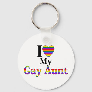 I Love My Gay Aunt Keychain