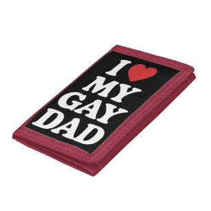 I Love My Gay Dad I Heart My Gay Dad Tri-fold Wallet
