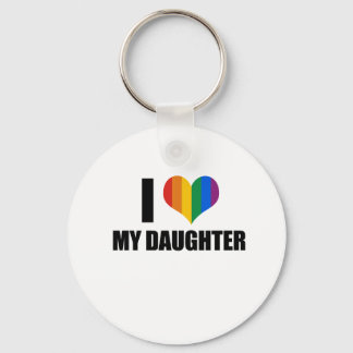 I Love my gay daughter Keychain