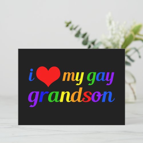 I Love My Gay Grandson Proud Grandma Card
