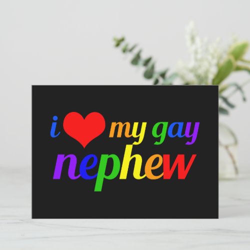 I Love My Gay Nephew Proud Aunt Uncle Pride Card