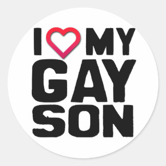 I Love my Gay Son Classic Round Sticker