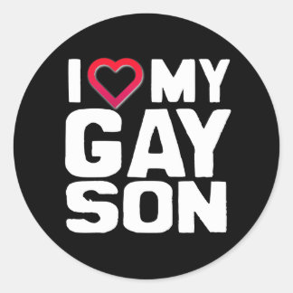 I Love my Gay Son Classic Round Sticker