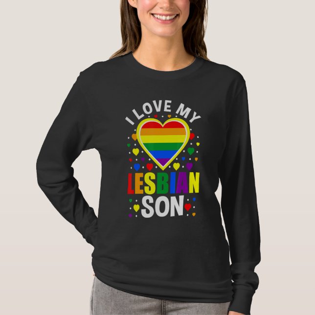 I Love My Gay Son Lgbtq Heart Gay Pride Month Hear T-Shirt (Front)