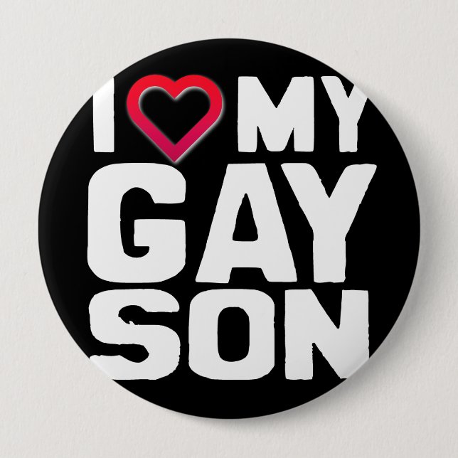 I LOVE MY GAY SON - -.png Pinback Button (Front)