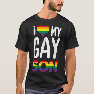 I LOVE MY GAY SON Proud Ally Rainbow Heart - Gay P T-Shirt