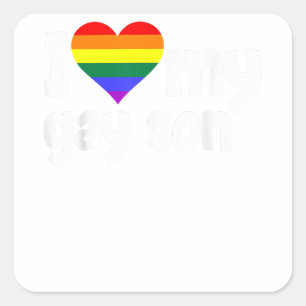 I Love My Gay Son Shirt Women Vintage Gay Pride Square Sticker
