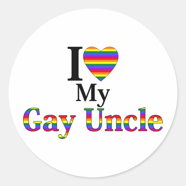 I Love My Gay Uncle Classic Round Sticker (Front)