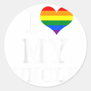 I Love My Gay Uncle  Classic Round Sticker