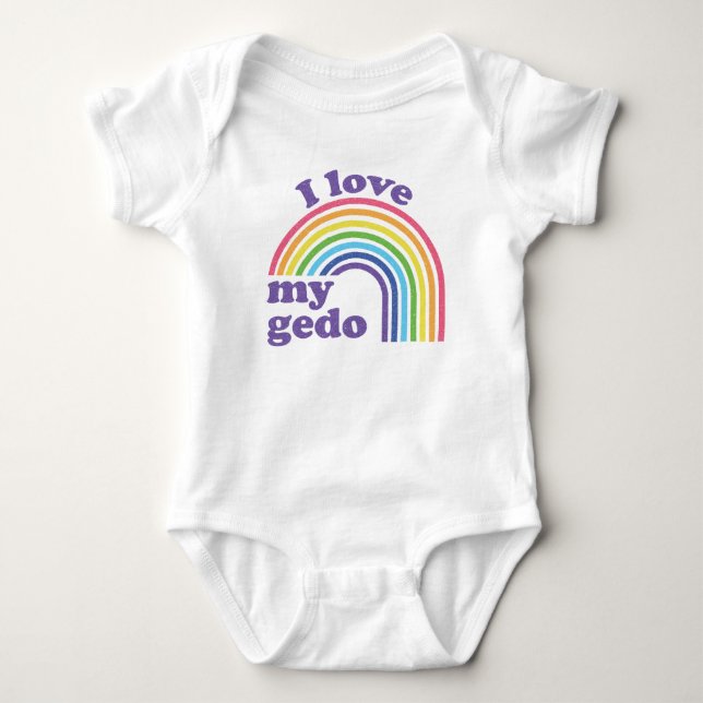 I Love My Gedo - Cute Rainbow  Baby Bodysuit (Front)