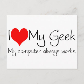 I love my geek postcard
