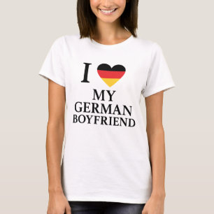 I Love My German Boyfriend Germany Flag Heart T-Shirt