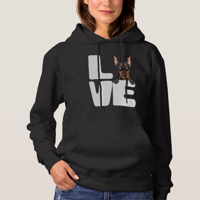 I Love My German Pinscher Dog Hoodie (Front)