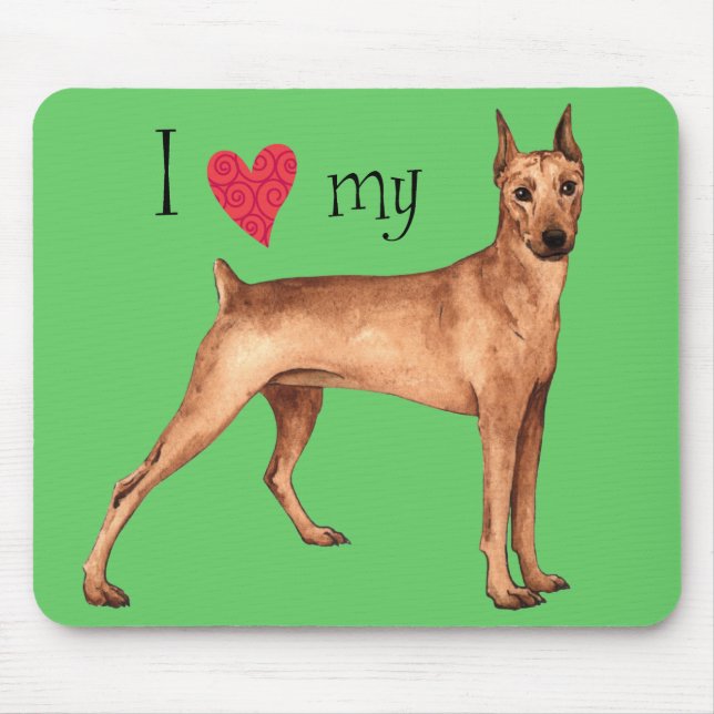 I Love my German Pinscher Mouse Pad (Front)