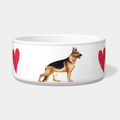 I Love my German Shepherd Bowl