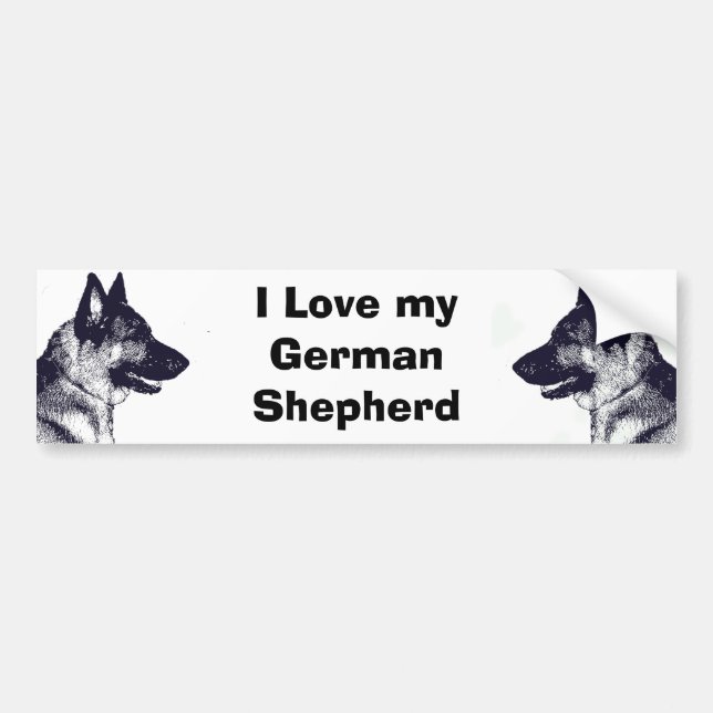 I Love my German Shepherd Bumper Sticker (Front)