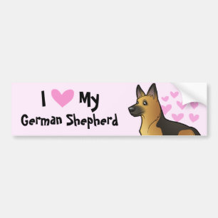 I Love My German Shepherd Bumper Sticker