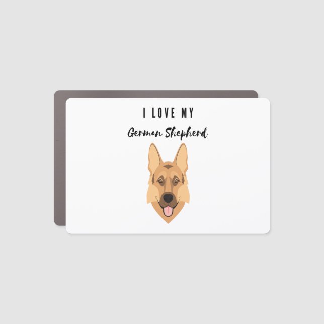 I Love My German Shepherd  Car Magnet (Front)