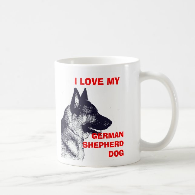 I LOVE MY GERMAN SHEPHERD COFFEE MUG (Right)