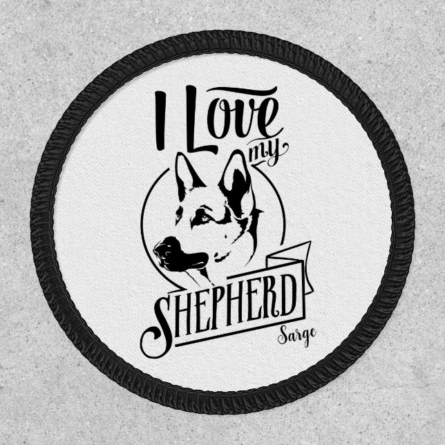 I Love My German Shepherd Customizable Patch (Front)