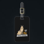 I Love My German Shepherd Funny and Cute Dog Luggage Tag<br><div class="desc">I love my German Shepherd. Funny and cute dog merchandise for pup lover, puppy owner, dog mom or dog dad who love their little doggy, enjoy humor and witty quotes. Show your love for your loyal pooch by wearing this dog breed design. Great gift for those lucky enough to have...</div>