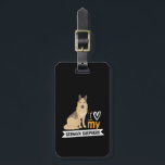 I Love My German Shepherd Funny and Cute Dog Luggage Tag<br><div class="desc">I love my German Shepherd. Funny and cute dog merchandise for pup lover, puppy owner, dog mom or dog dad who love their little doggy, enjoy humor and witty quotes. Show your love for your loyal pooch by wearing this dog breed design. Great gift for those lucky enough to have...</div>
