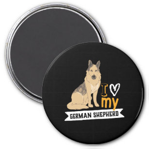 I Love My German Shepherd Funny and Cute Dog Magnet