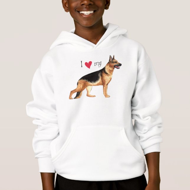 I Love my German Shepherd Hoodie (Front)