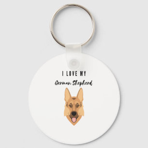 I Love My German Shepherd  Keychain