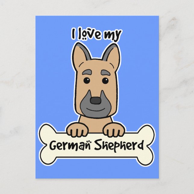 I Love My German Shepherd Postcard (Front)
